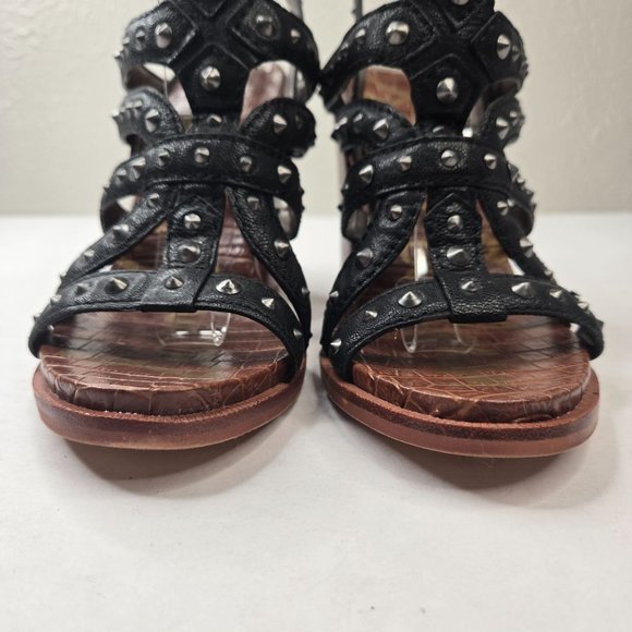 Sam Edelman Spike Studded Gladiator Sandals Sz 7.5 Edgy Bohemian Strappy Heels - Picture 4 of 10